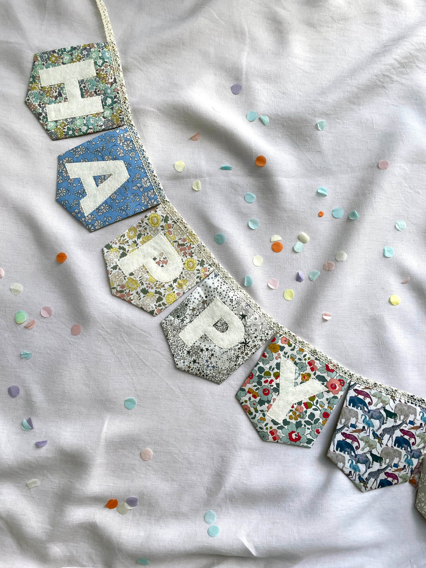 Liberty Print Happy Birthday Bunting Mixed Prints