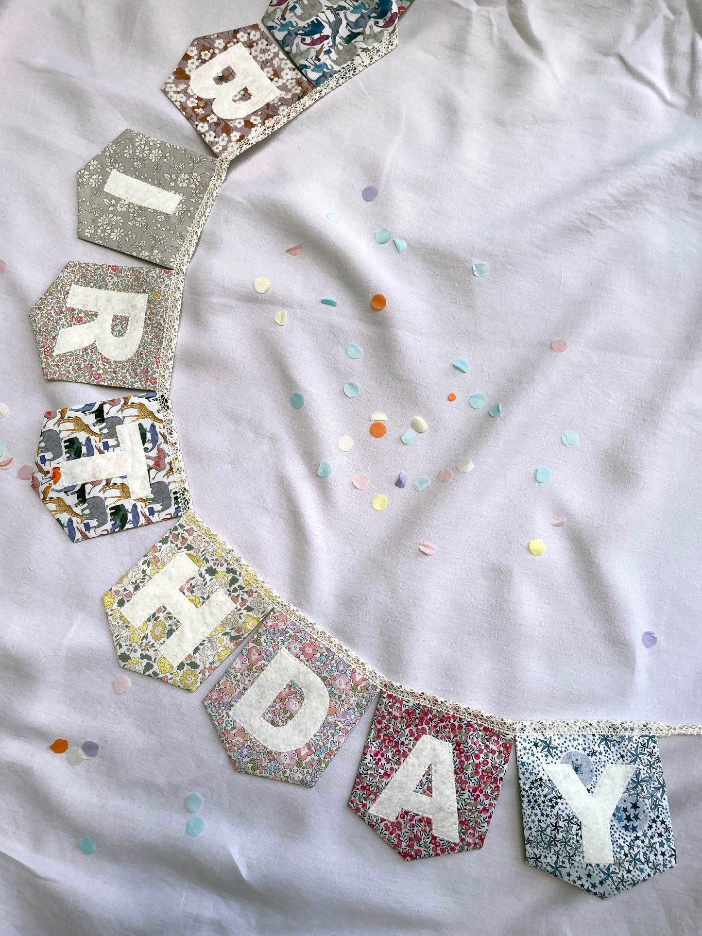 Liberty Print Happy Birthday Bunting Mixed Prints