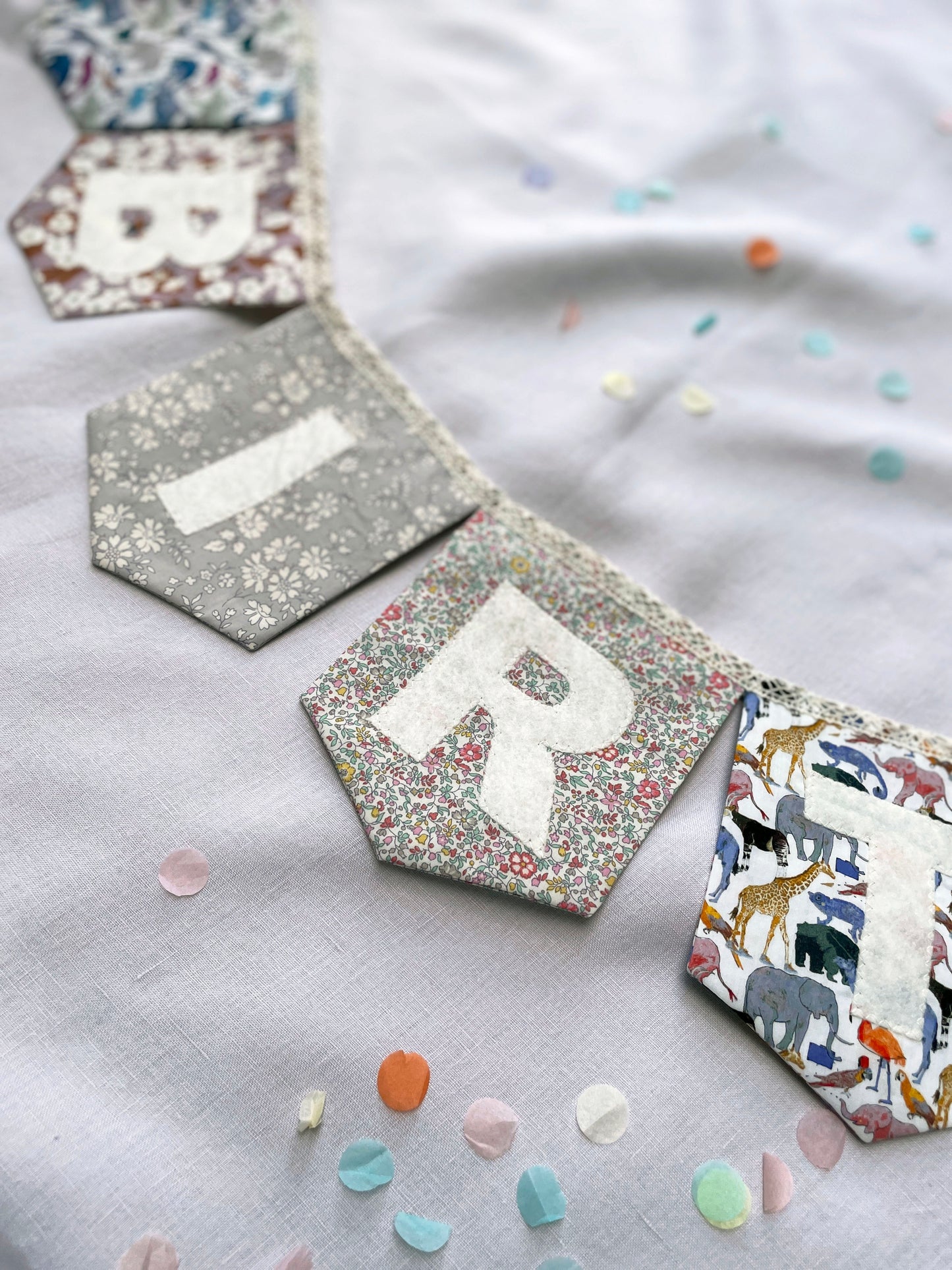 Liberty Print Happy Birthday Bunting Close Up