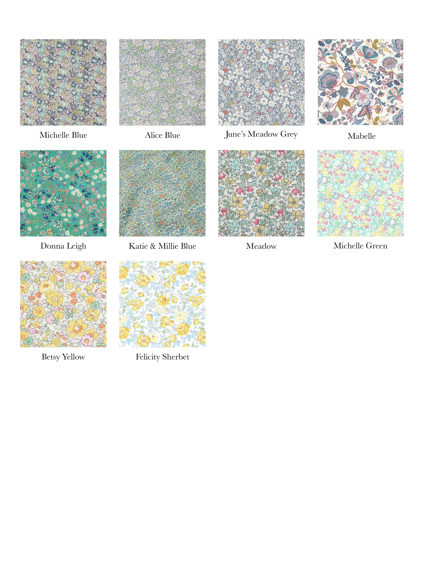 Liberty Print Name Bunting Prints Yellow