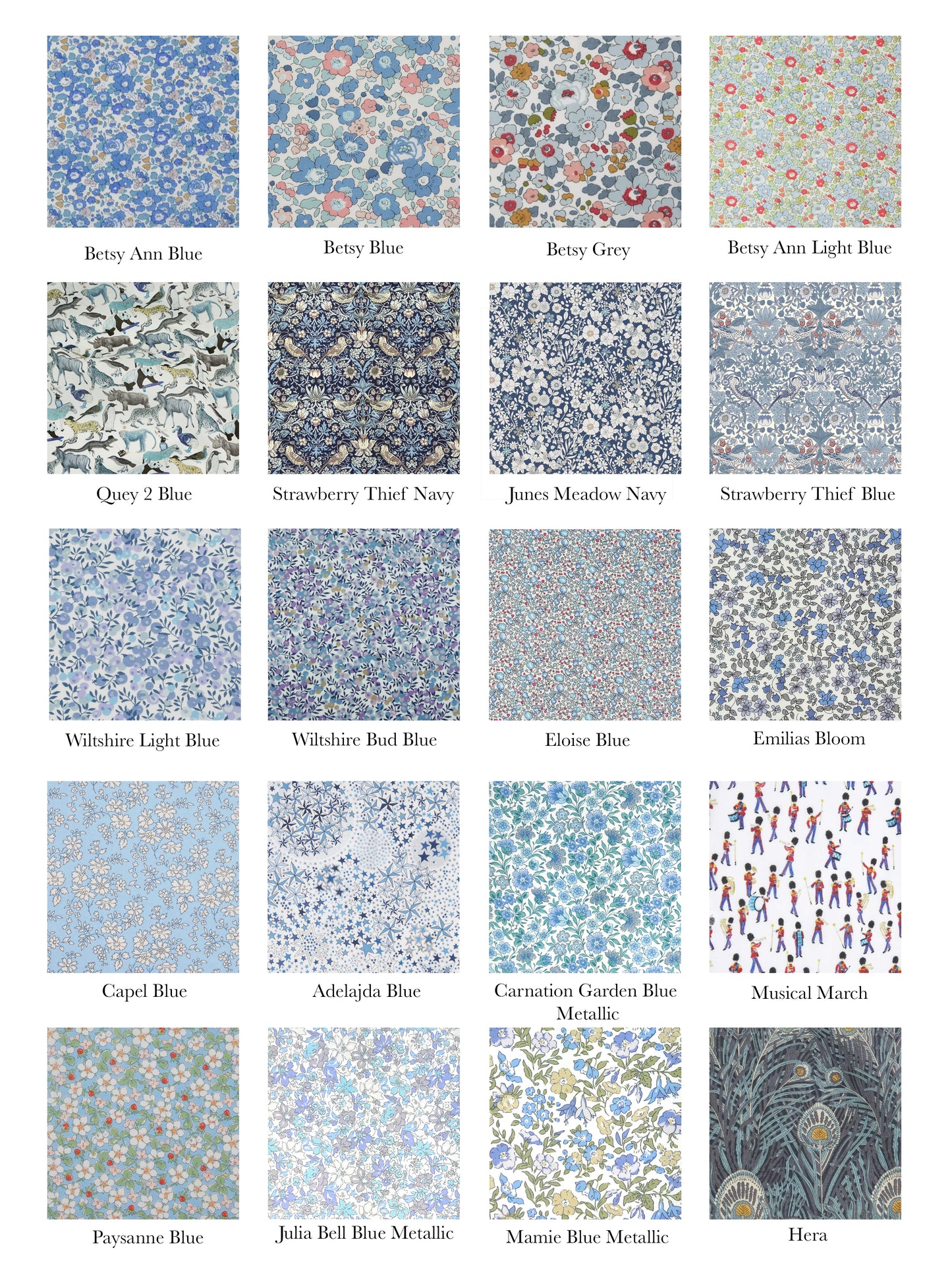Blue Prints to select for Liberty Mixed print bunting
