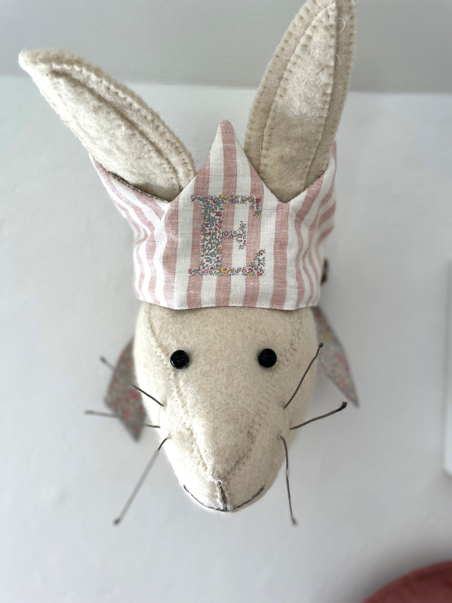 Rose Stripe Linen Birthday Crown