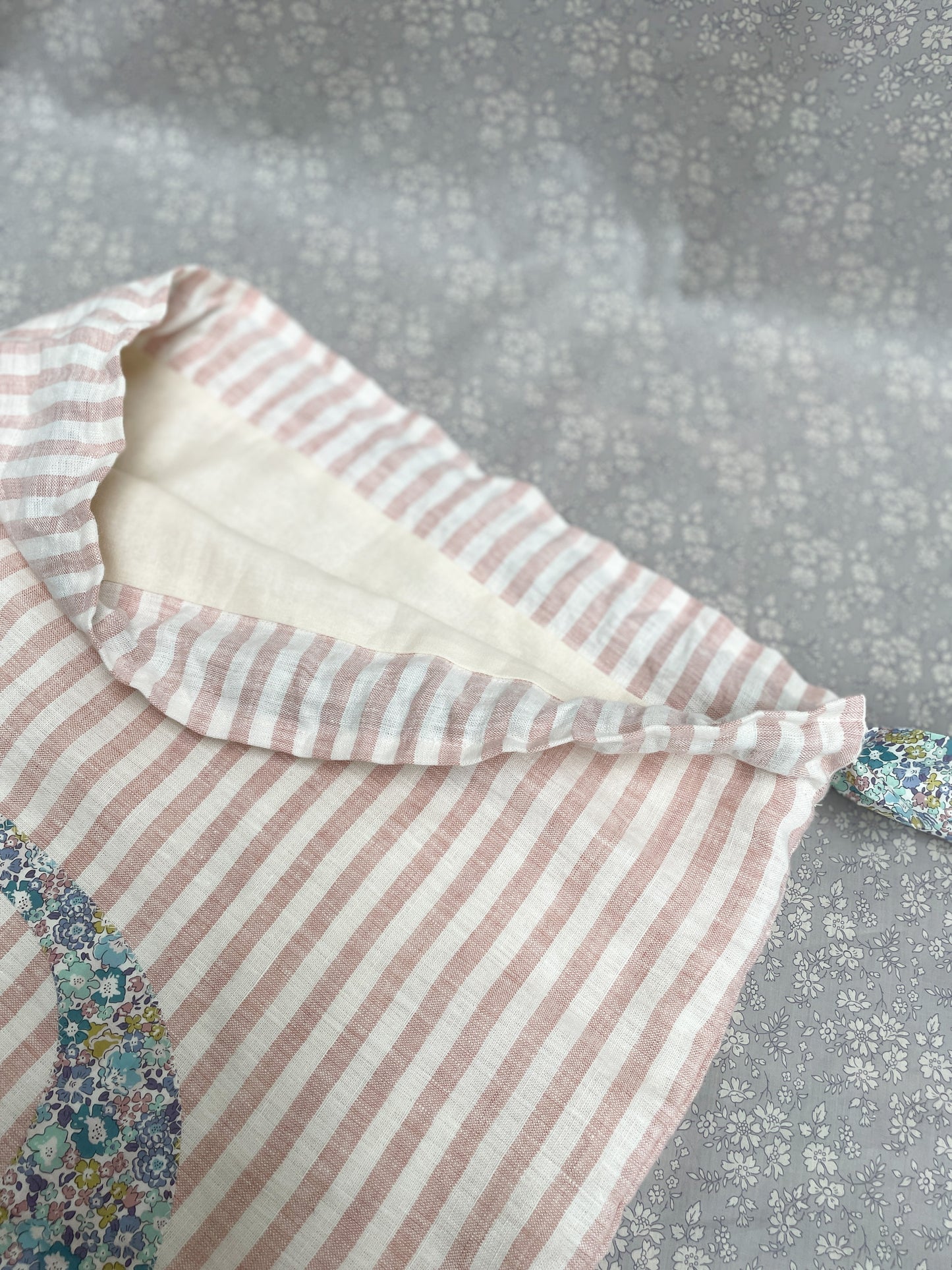 Rose Linen Stripe Personalised Gift Sack
