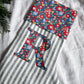 SAMPLE Navy Striped Linen Personalised Christmas Stocking