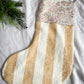 SAMPLE Gold Striped Linen Personalised Christmas Stocking