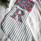 SAMPLE Navy Striped Linen Personalised Christmas Stocking