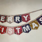 Merry Christmas bunting made with an array of Liberty London Christmas prints