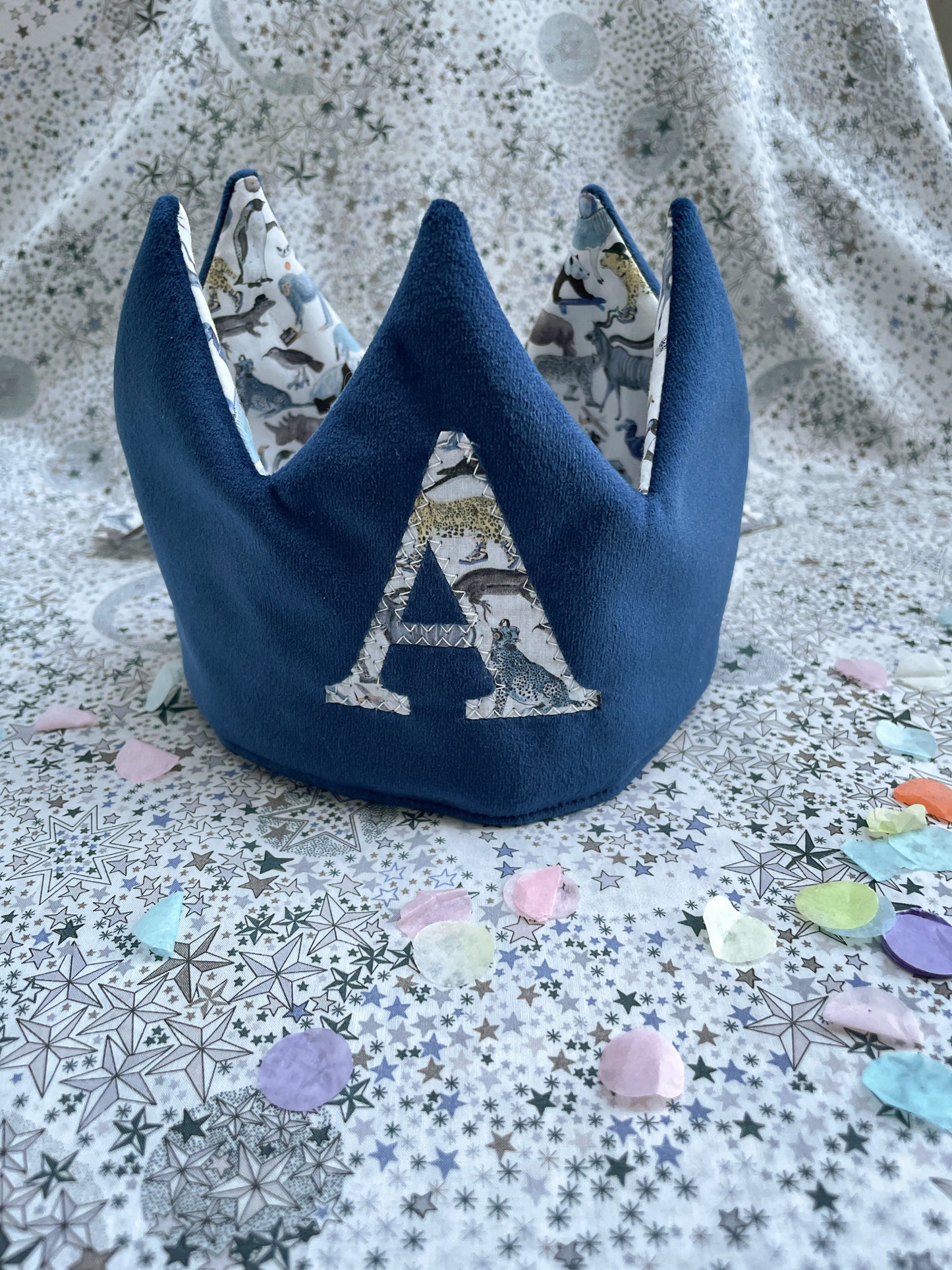 Navy Velvet Birthday Crown