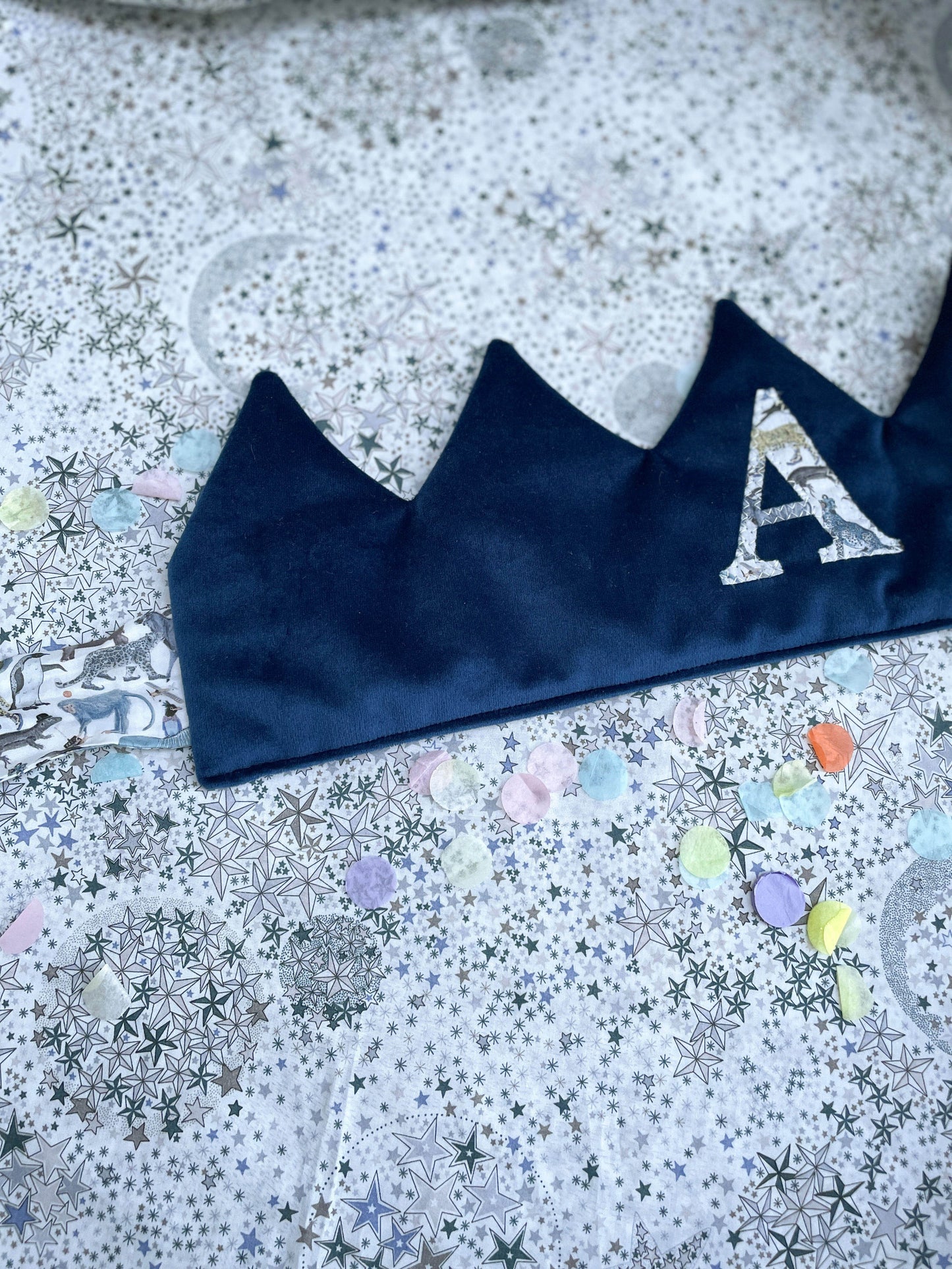 Navy Velvet Birthday Crown