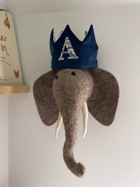 Navy Velvet Birthday Crown