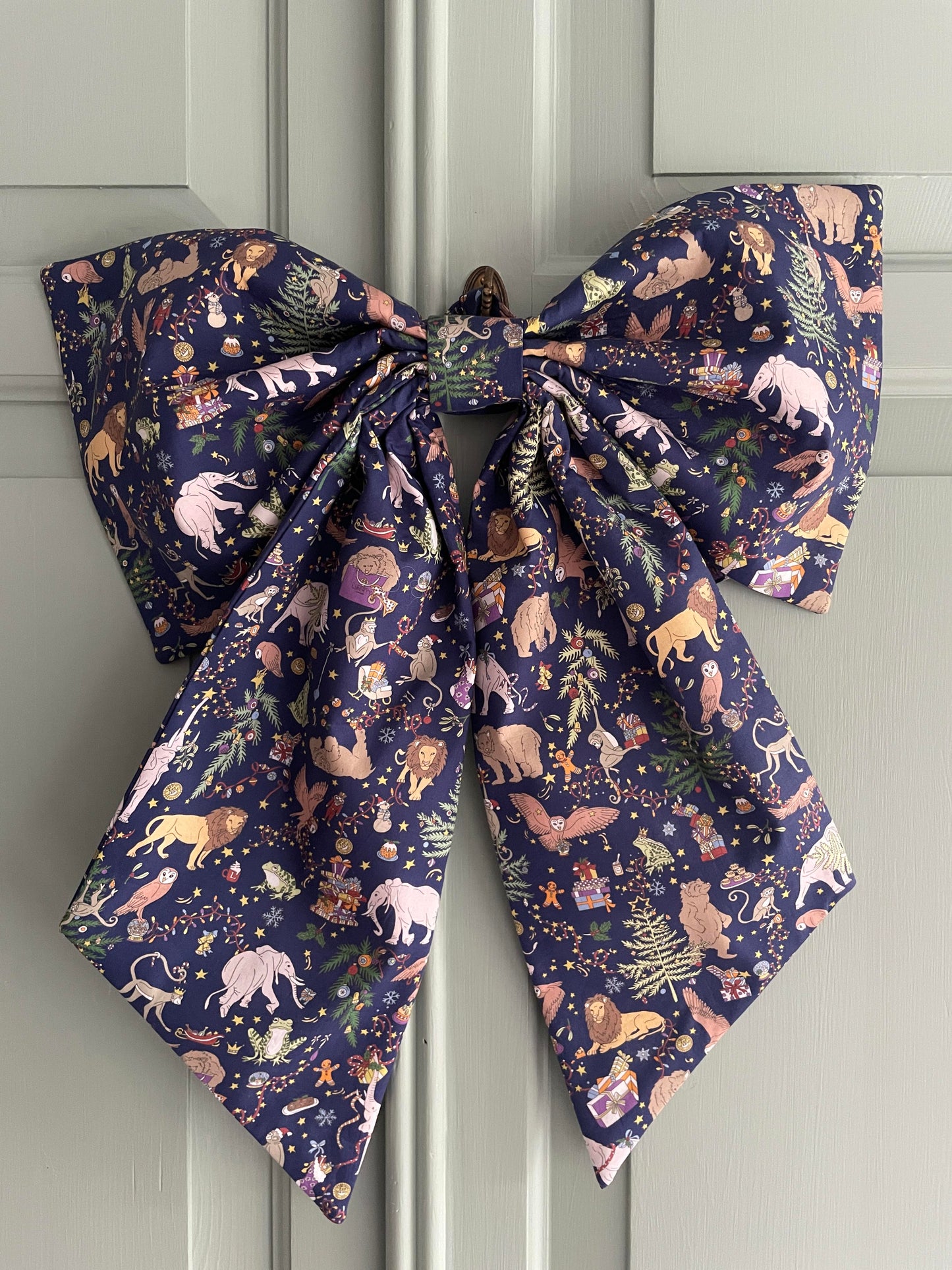 Liberty Oversized Christmas Bow Navy