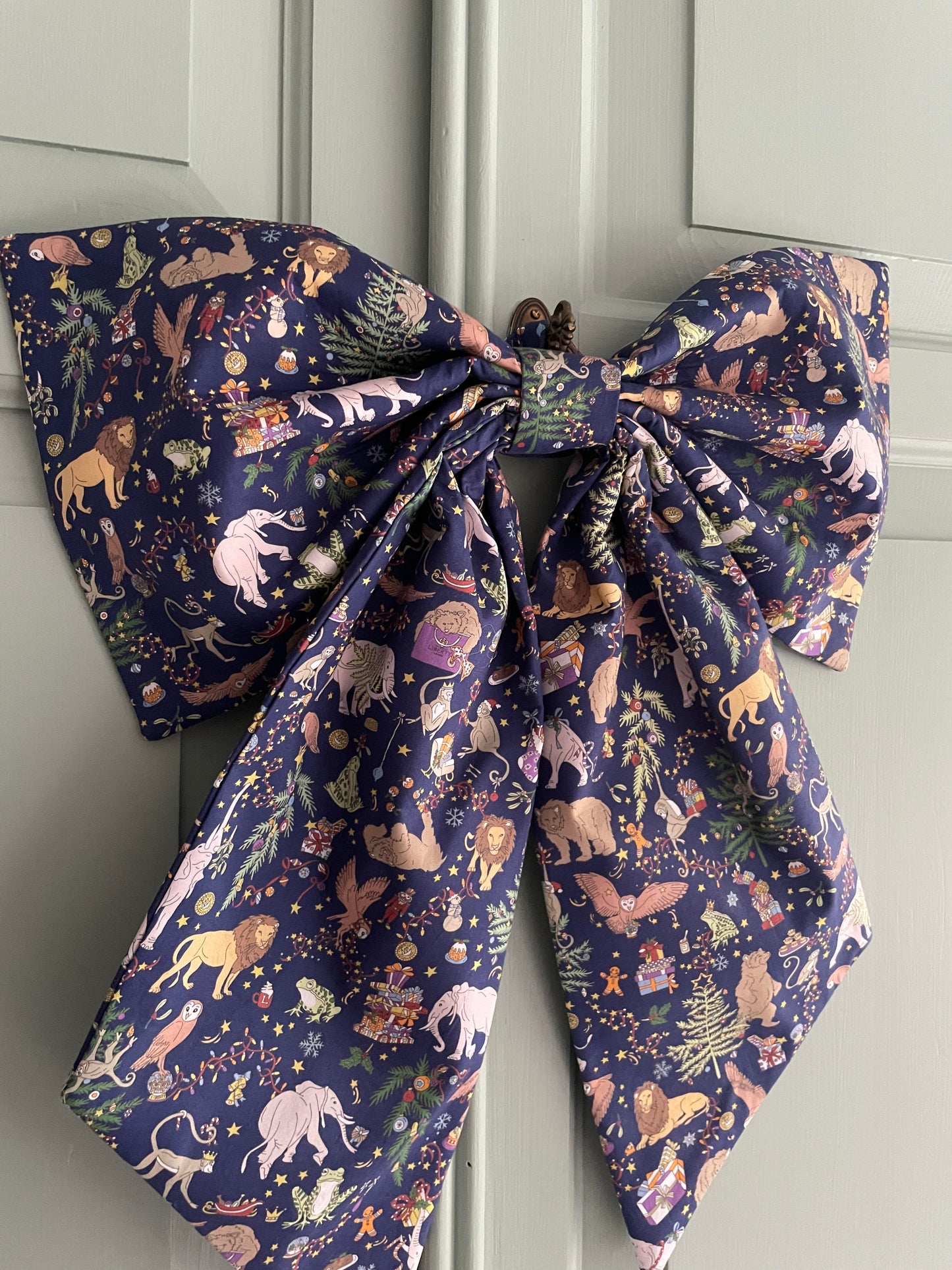 Liberty Oversized Christmas Bow Navy