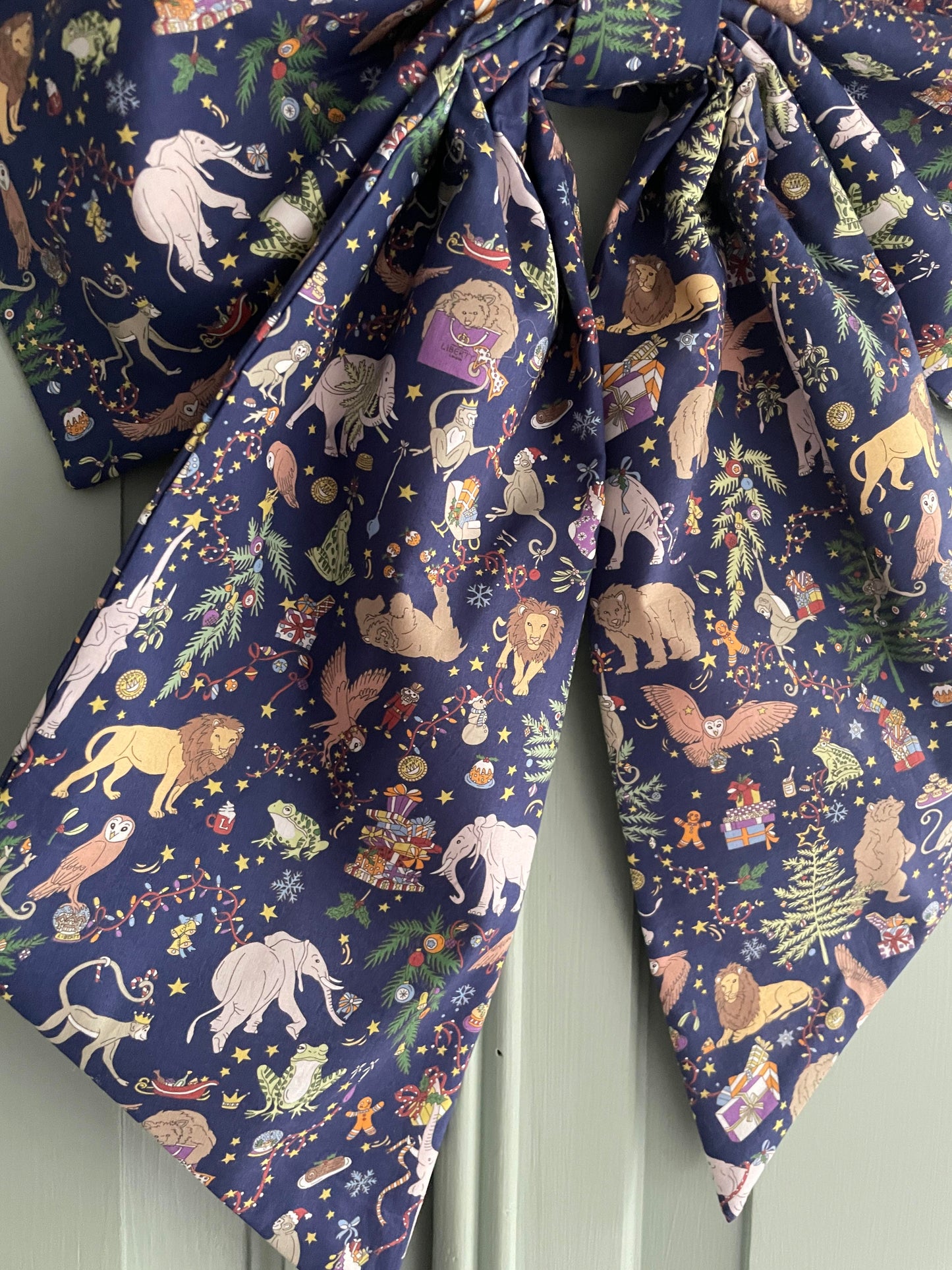 Liberty Oversized Christmas Bow Navy