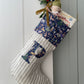 Natural Striped Linen Personalised Christmas Stocking