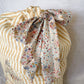 SAMPLE Gold Ivory Stripe Linen Monogrammed Christmas Gift Sack