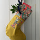 Gold Personalised Velvet Christmas Stocking