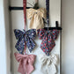 Linen Oversized Christmas Bow Natural Stripe