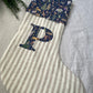 Natural Striped Linen Personalised Christmas Stocking