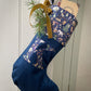 Navy Personalised Velvet Christmas Stocking