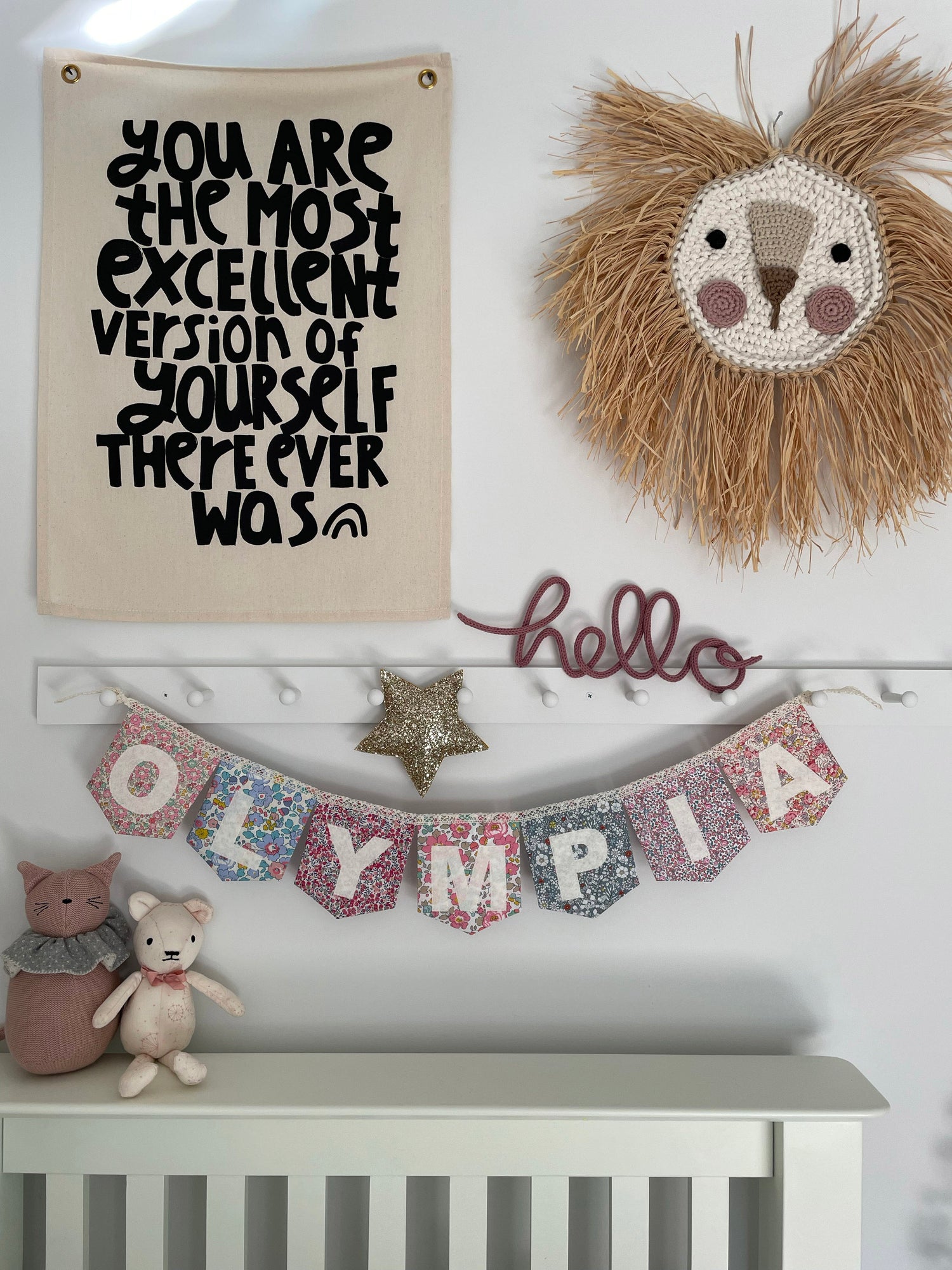 Liberty Print Name Bunting Floral Personalised Bunting Mixed Prints of your choice