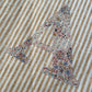 SAMPLE Gold Ivory Stripe Linen Monogrammed Christmas Gift Sack