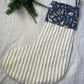 Natural Striped Linen Personalised Christmas Stocking