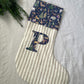 Natural Striped Linen Personalised Christmas Stocking