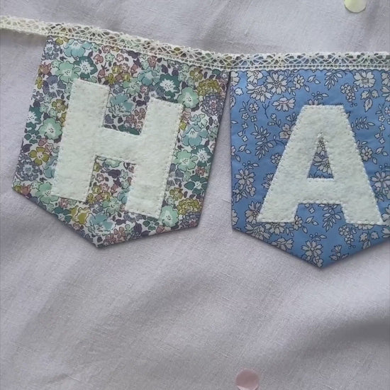 Liberty Print Happy Birthday Bunting Mixed Prints