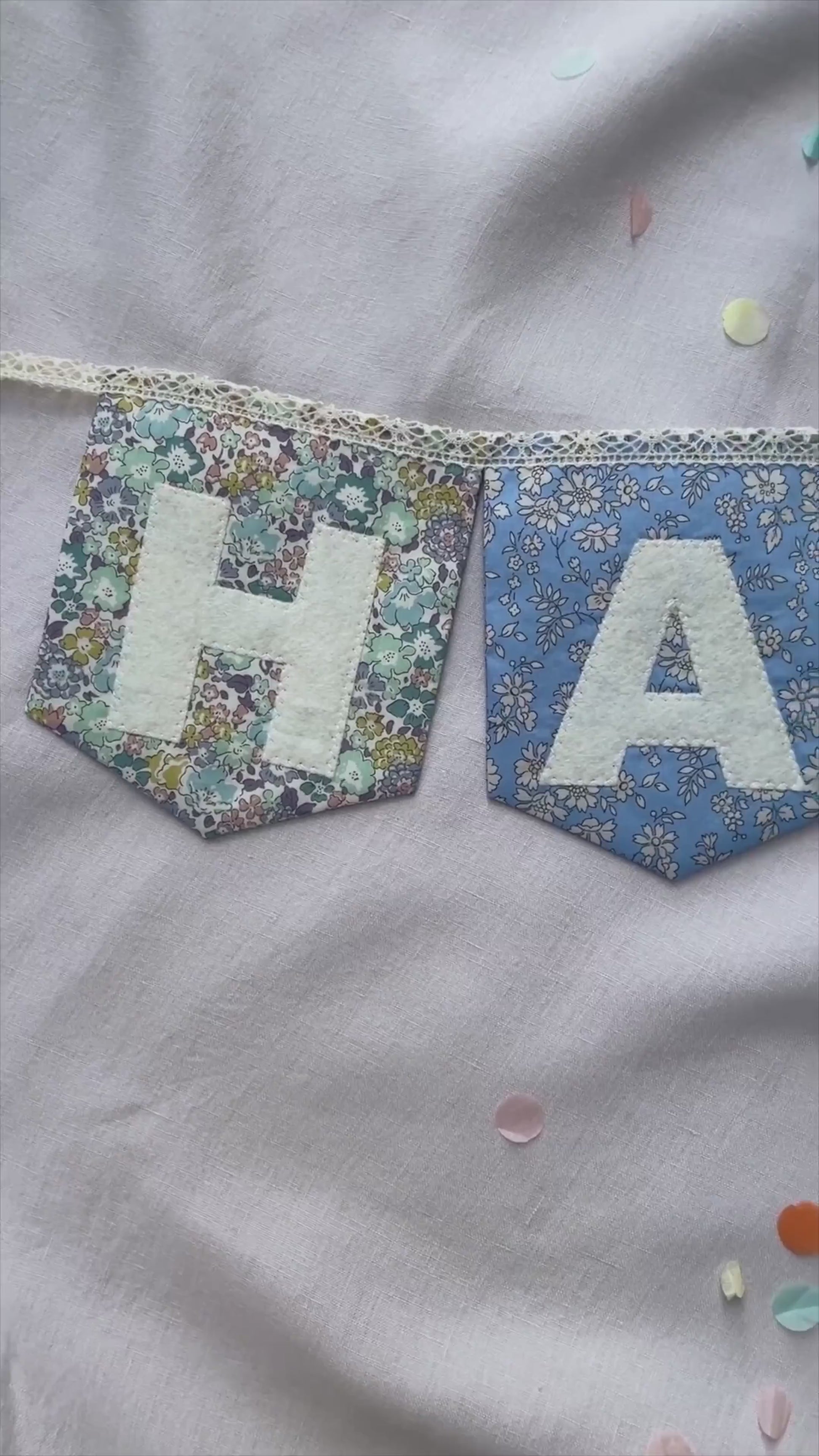Liberty Print Happy Birthday Bunting Mixed Prints