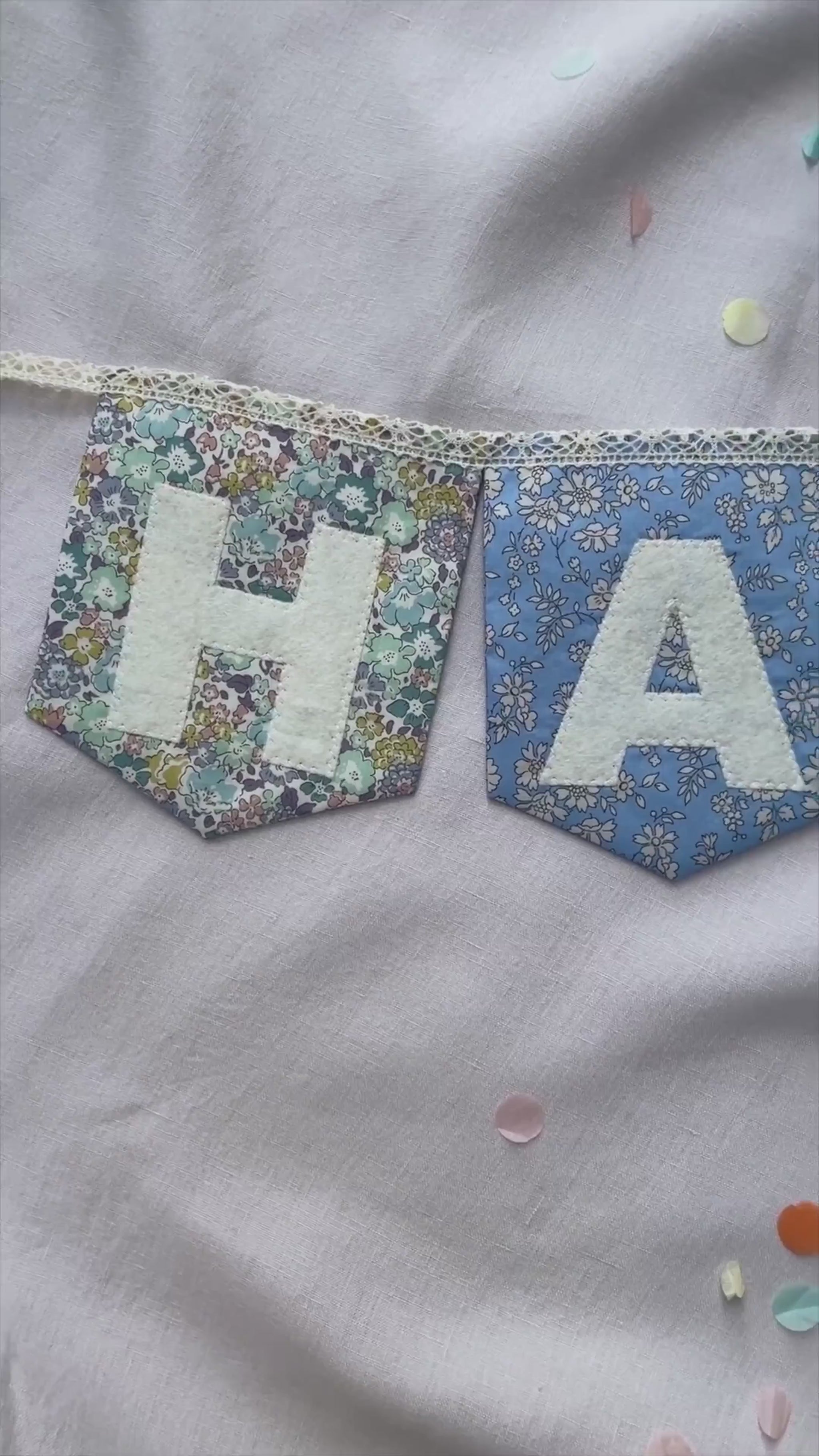 Liberty Print Happy Birthday Bunting Mixed Prints