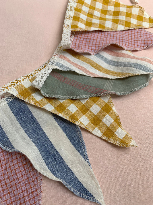 Stripe and Gingham Linen Bunting