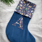 Navy Personalised Velvet Christmas Stocking