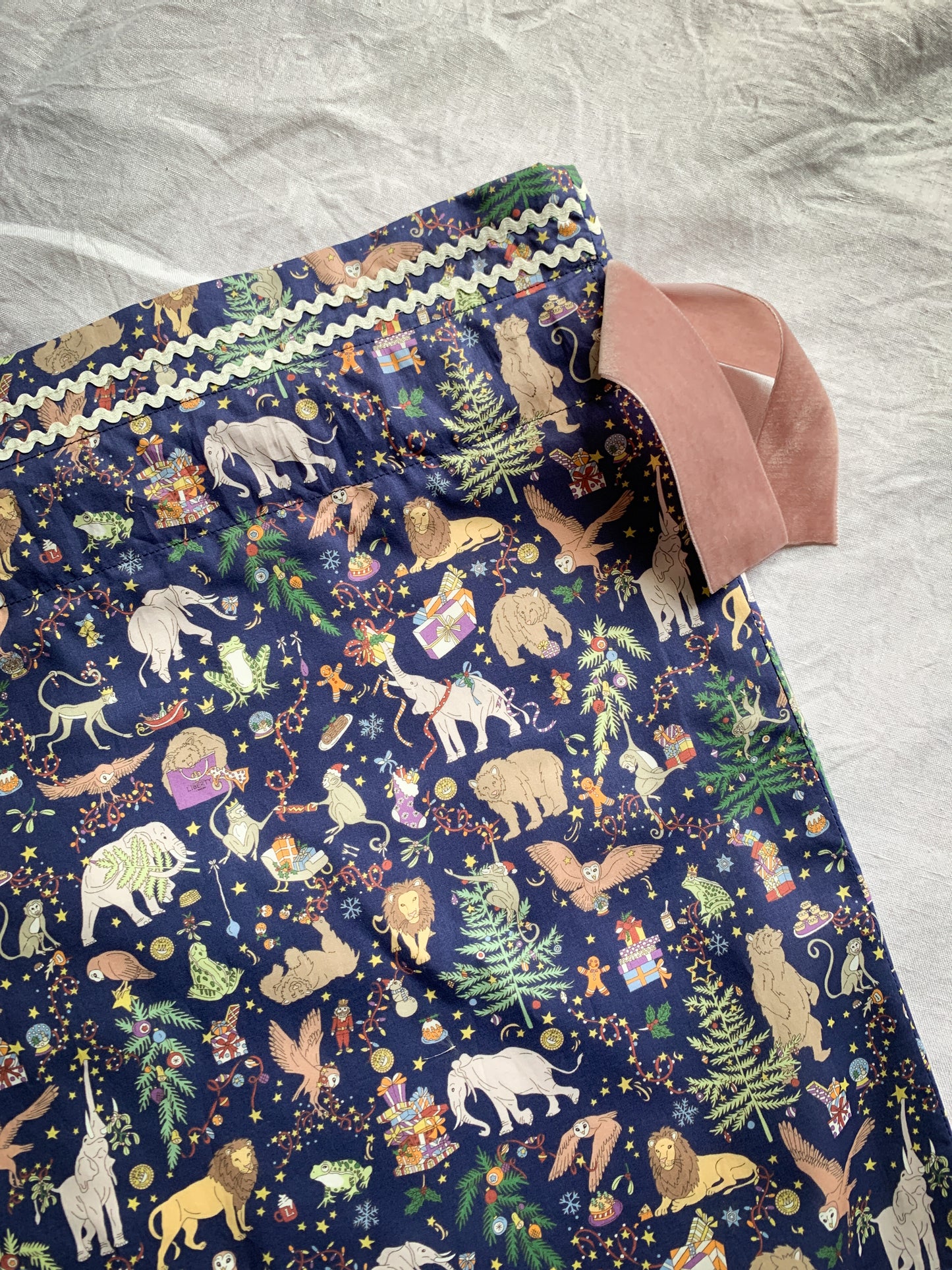 Liberty Christmas Navy Gift Sack