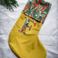 Gold Personalised Velvet Christmas Stocking